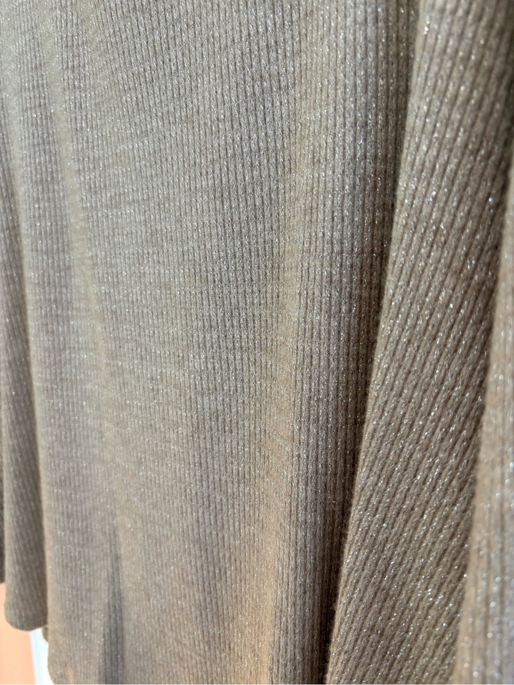 Ruby Rd. Taupe Ribbed V-Neck Top with Ring Detail - Picture 5 of 5